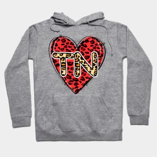 Love TENNESSEE Leopard Heart TN Hoodie